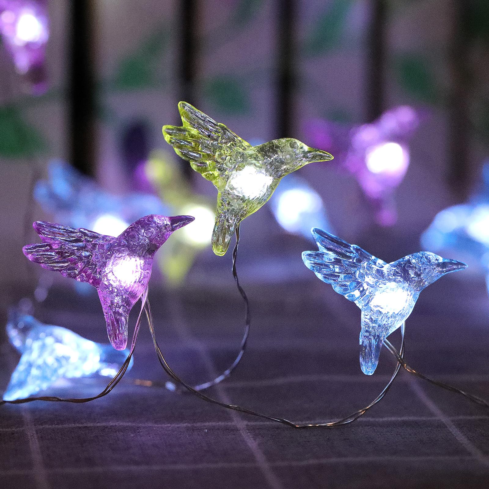 Starryfill 30 LED Solar Hummingbird String Lights - 1.1