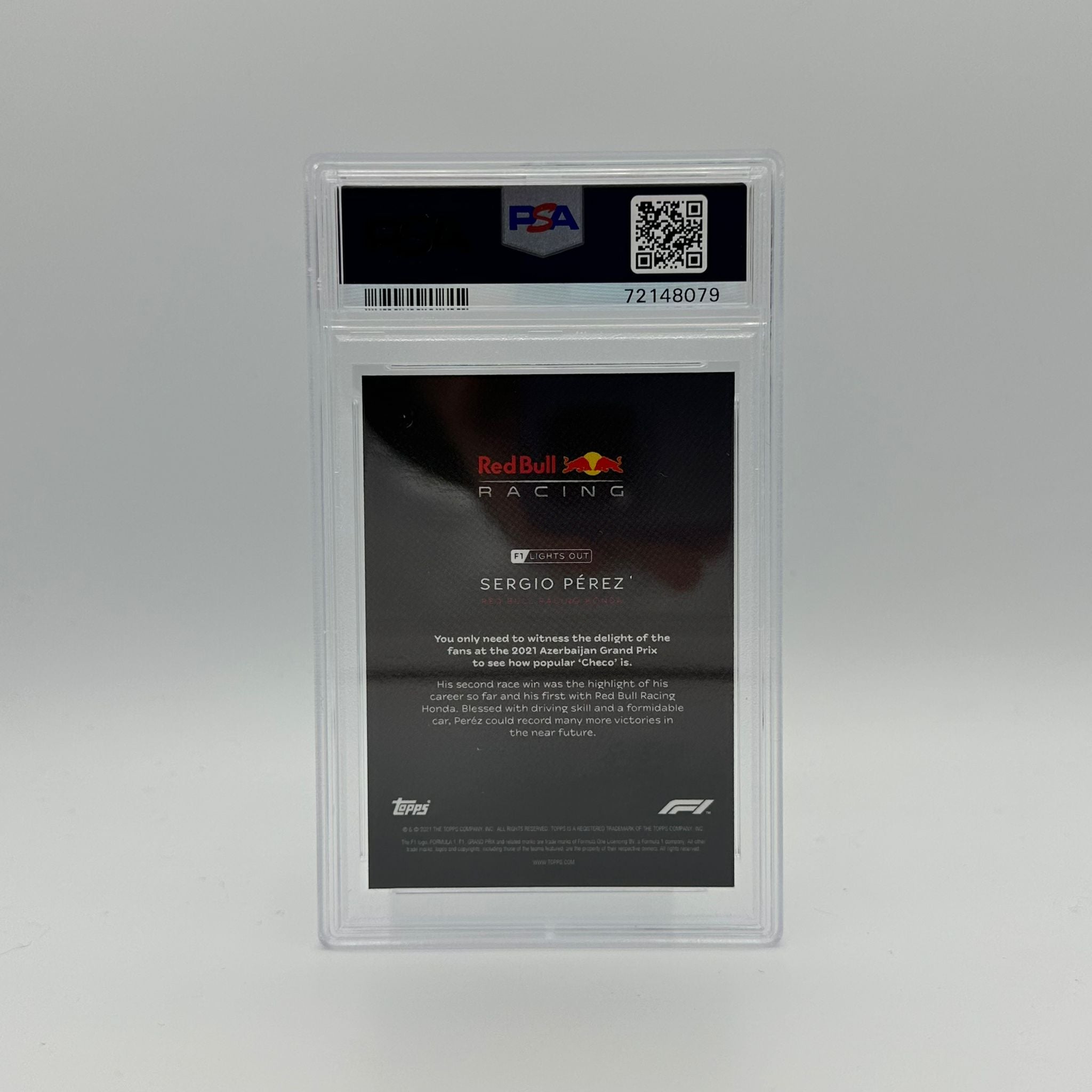 PSA 9 Graded 22/50 Sergio Perez F1 Drivers Aqua Parallel Racing Card - Perfect for Collectors, Fans & Sports Memorabilia Displays