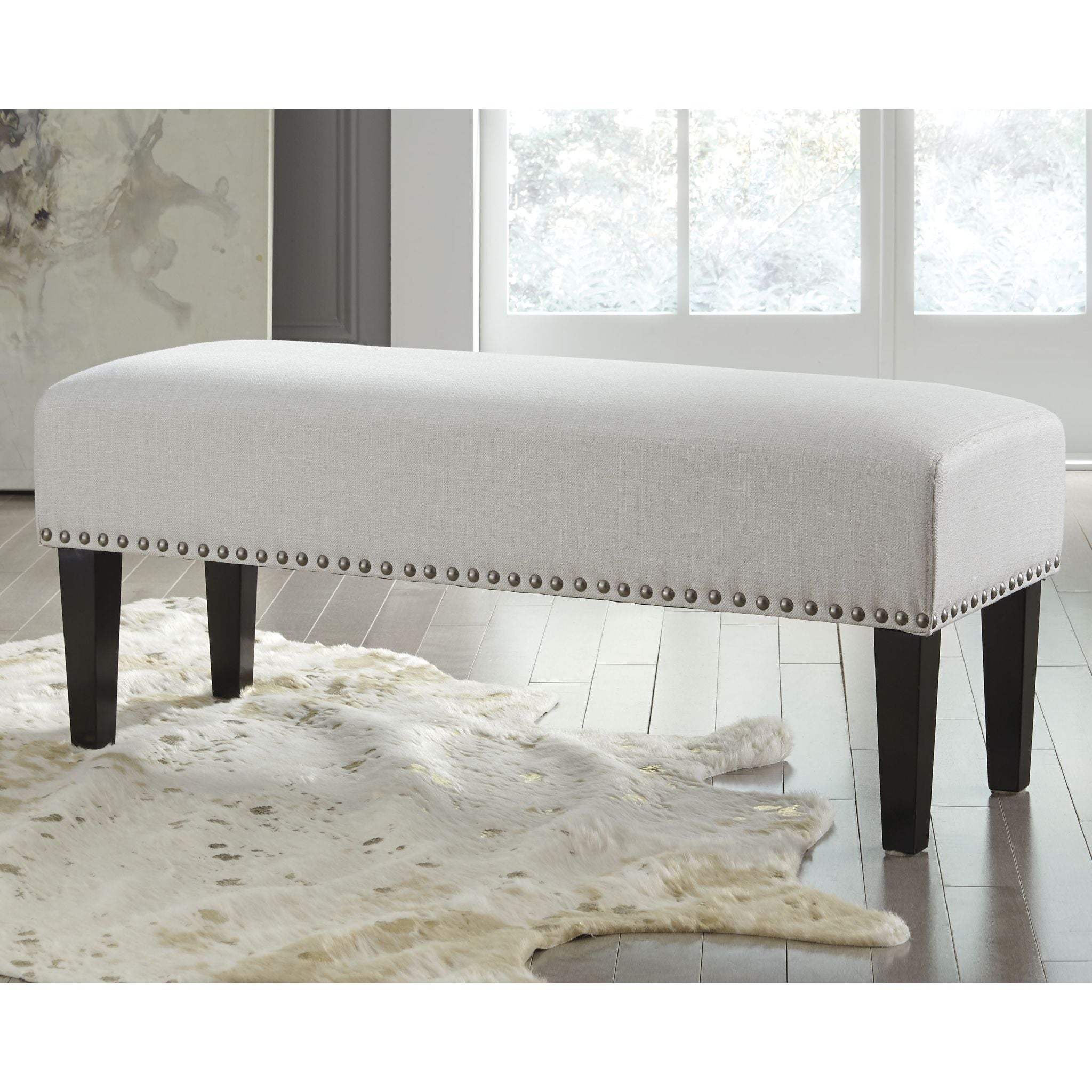 Beauland Ivory Upholstered Bench - Stylish and Comfortable Seat for Living Room, Bedroom, or Entryway - Perfect for Home Decor and Extra Seating