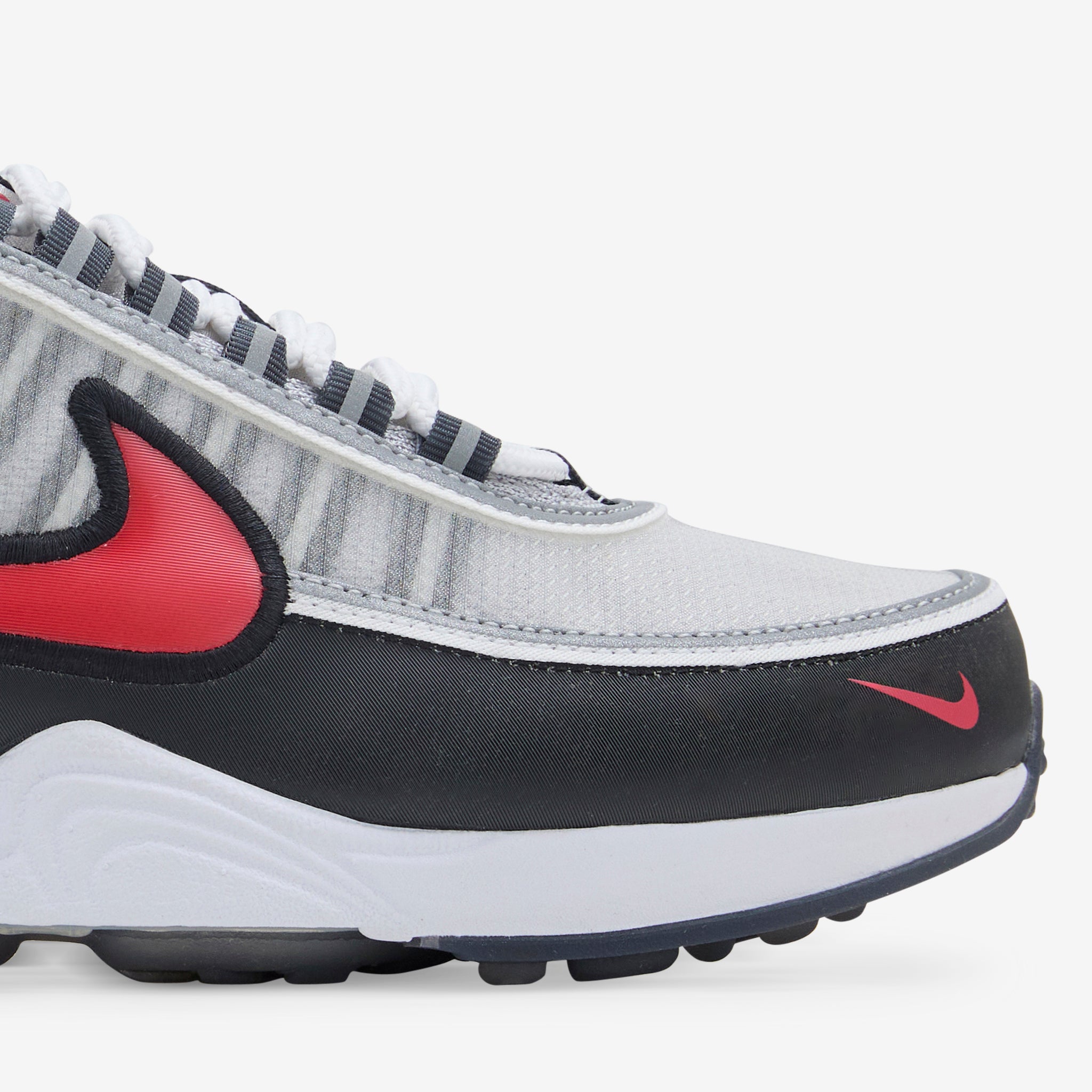 Nike Air Zoom Spiridon Running Shoes - Metallic Silver, Sport Red, Black & White | Lightweight Cushioned Sneakers for Men & Women | Perfect for Jogging, Gym & Casual Wear
