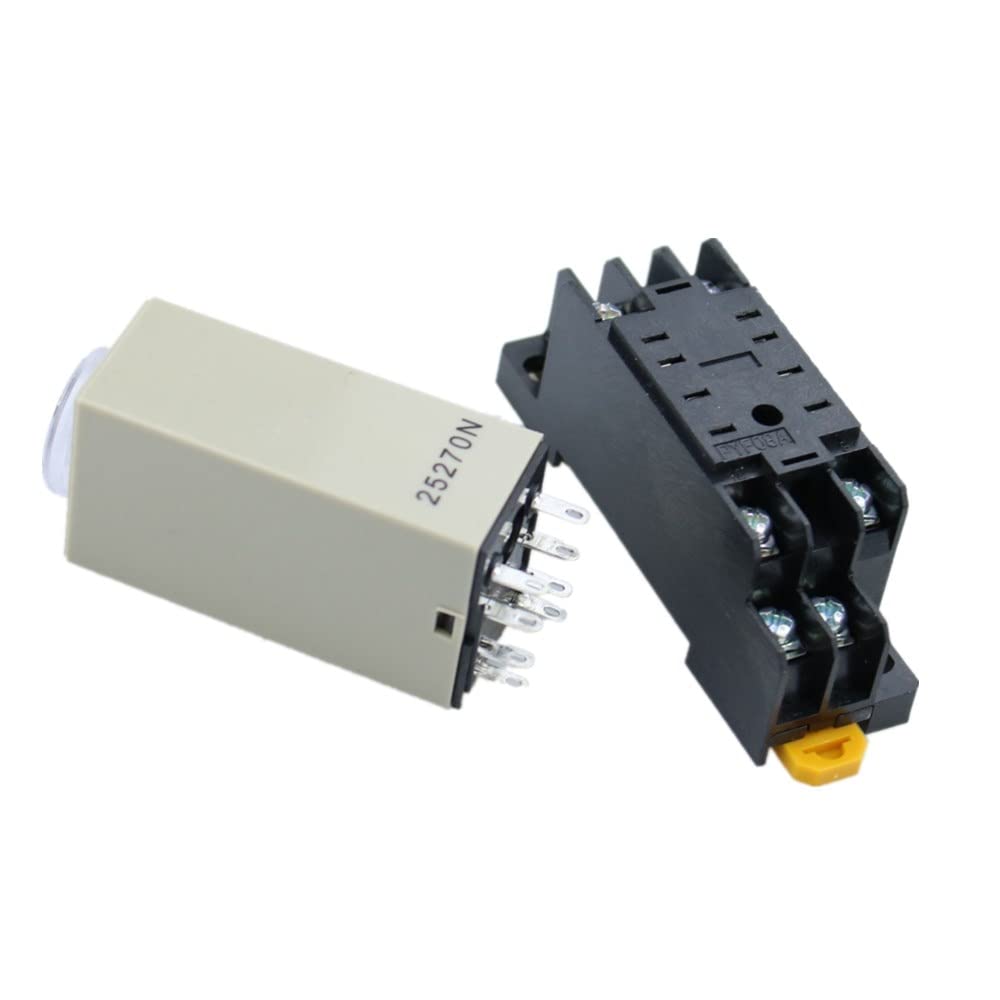 220V AC Delay Timer Relay 0-30 Minutes with Base - Perfect for Industrial Automation, Home Appliances & Electrical Control Systems