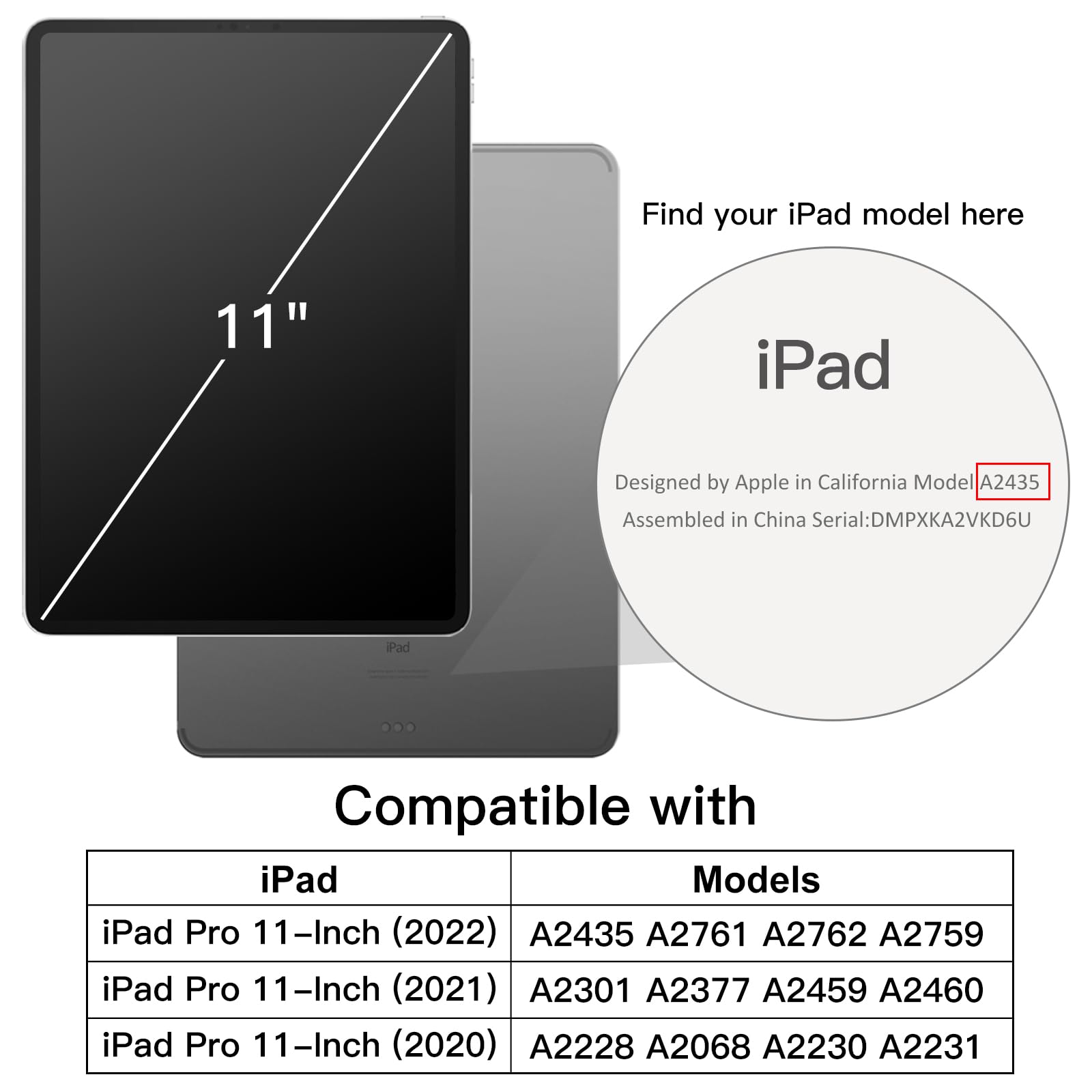 JETech iPad Pro 11-Inch Case (2020-2022 Models) - Premium PU Leather Folio Cover with Hand Strap, Apple Pencil Holder, Storage Pocket & Multi-Angle Stand for iPad Pro 4th/3rd/2nd Gen - Perfect for Work, School & Travel (Black)