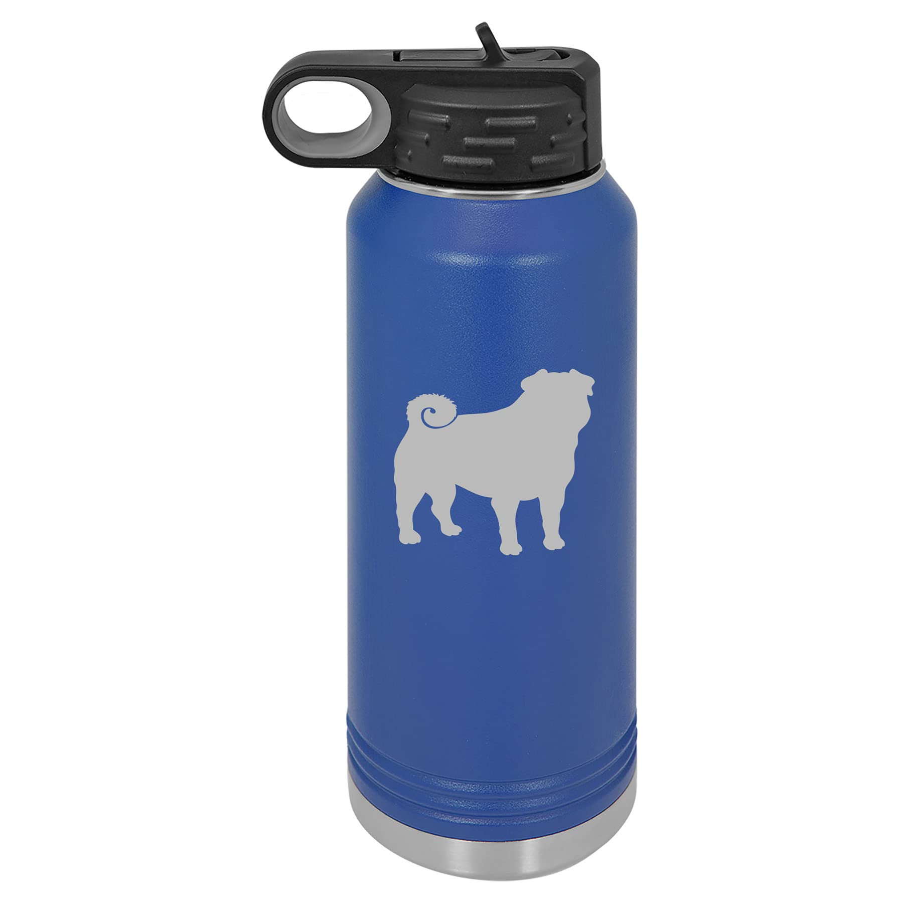 32 oz. Double Wall Vacuum Insulated Stainless Steel Water Bottle - Leakproof Travel Mug with Handle & Straw, BPA Free, Keeps Drinks Hot/Cold for 24 Hours - Perfect for Hiking, Gym, Office & Outdoor Activities (Blue)