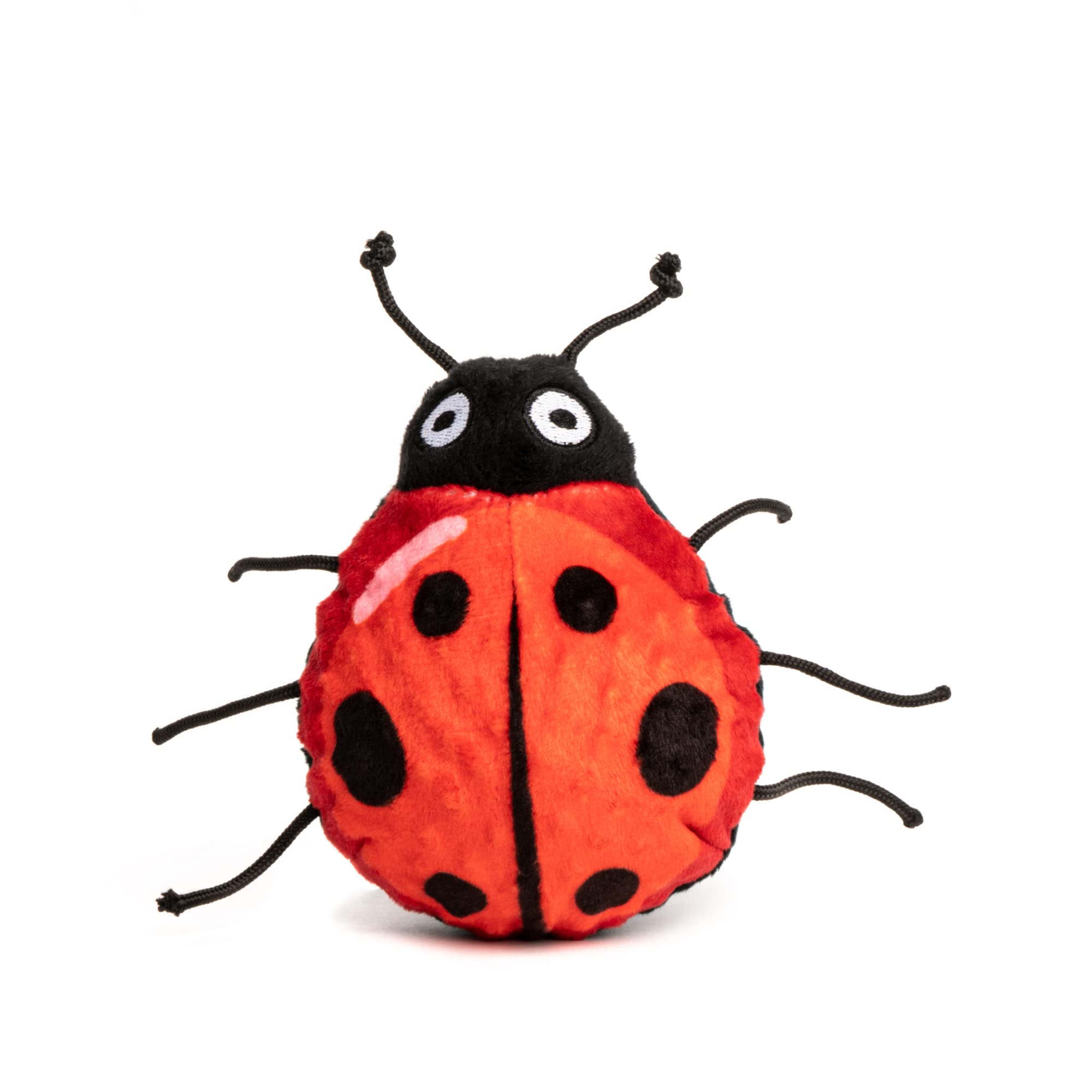 Fabdog Faballs Super Squeaky Durable Dog Ball Toys for All Breeds - Plush Squeak Toy Balls with Animal Designs (Lady Bug) - Perfect for Fetch, Training & Playtime Indoors/Outdoors