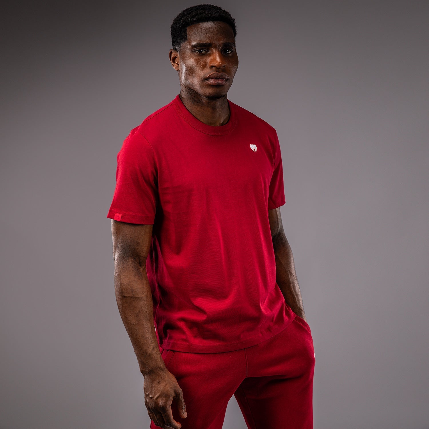 Venum Silent Power T-Shirt for Men - Cherry Red - Lightweight, Breathable & Comfortable - Perfect for MMA, Training & Gym Workouts