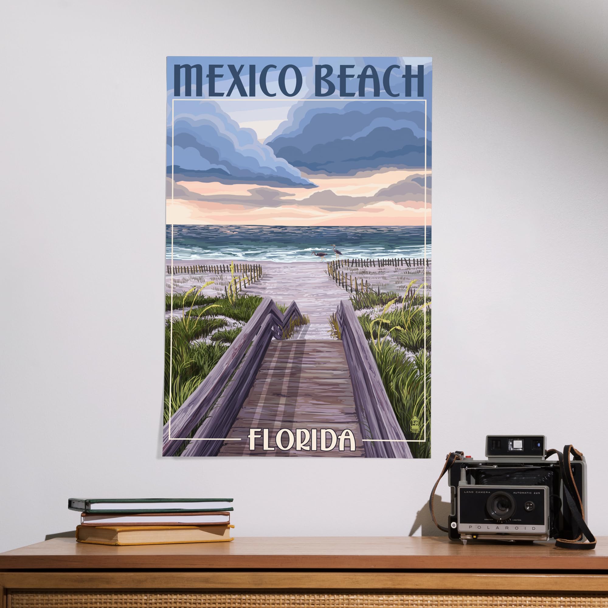 Lantern Press 16x24 Inch Giclee Print - Mexico Beach, Florida Boardwalk Scene - Perfect for Coastal Home Decor & Beach House Wall Art