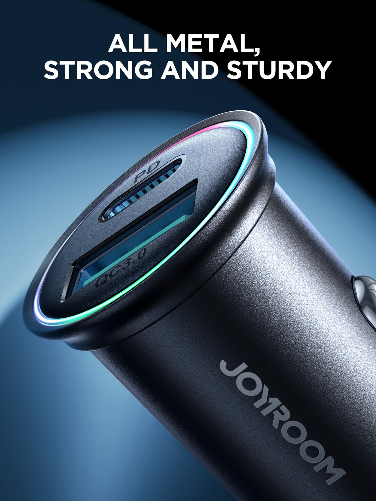 60W Fast Car Charger with Dual USB Ports & 40-inch Cable - Mini Cigarette Lighter Adapter for iPhone 16/15/14/13/12/11, Samsung S24/S23/S22 - Quick Charge for Road Trips & Daily Commute