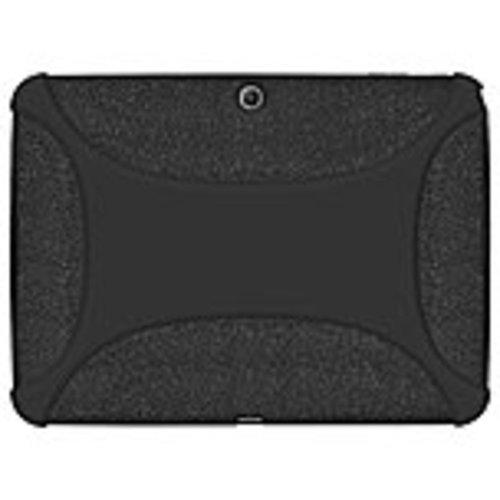 Amzer AMZ96101 Rugged Silicone Jelly Skin Case for Samsung Galaxy Tab 3 10.1 inch - Black Textured Protective Cover | Shockproof & Anti-Slip Design for Outdoor, Travel & Daily Use