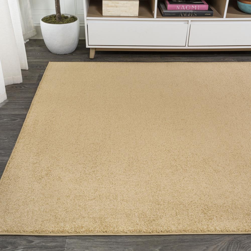 Premium Haze Solid Low-Pile Area Rug in Mustard Yellow - Soft & Durable for Living Room, Bedroom, or Office Decor