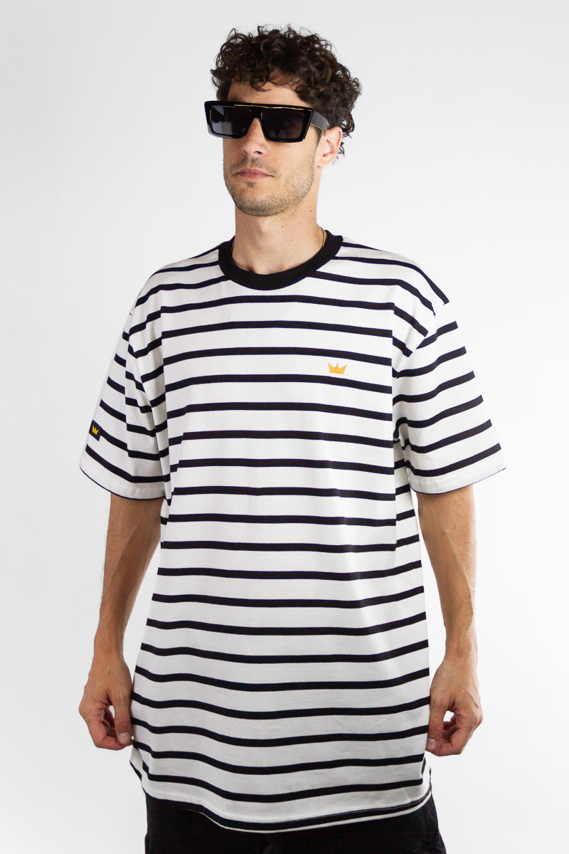 Kingpin Men's Striped T-Shirt Z8 - Comfortable Casual Wear for Everyday Outfits & Street Style