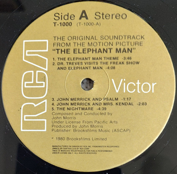 John Morris - The Elephant Man Original Motion Picture Soundtrack LP Album Reissue VG+ - Vinyl Record for Movie Enthusiasts & Collectors