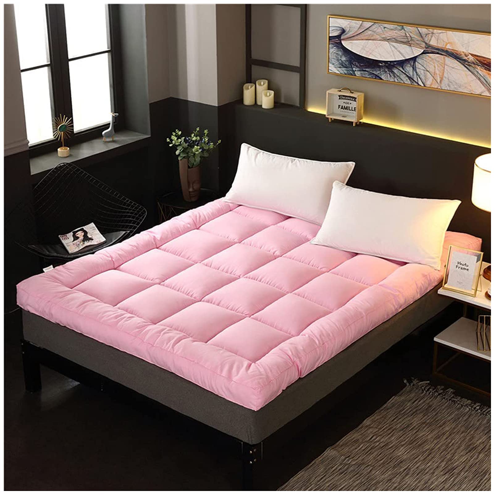 Foldable Japanese Futon Mattress - Thick Tatami Memory Foam Mattress Topper | Portable Roll-Up Sleeping Mat for Camping, Travel & Kids | Indoor/Outdoor Use for Home, Guest Room & Backpacking
