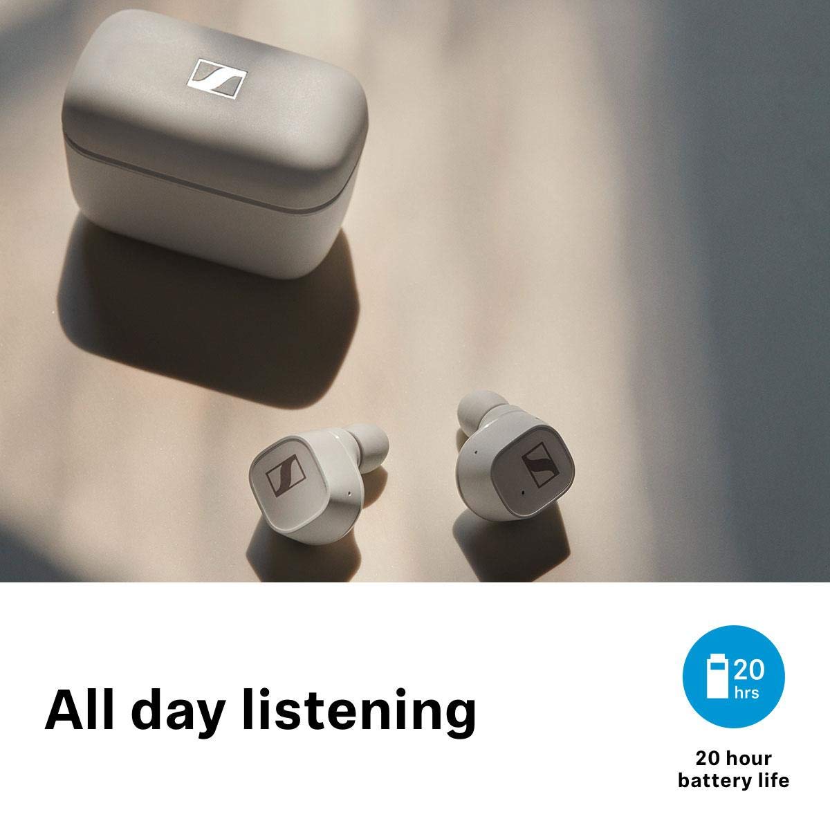 Sennheiser CX 400BT True Wireless Earbuds - Bluetooth 5.1 in-Ear Headphones with ANC for Music, Calls & Gaming - 28H Battery Life, Custom Touch Controls, IPX4 Waterproof - Perfect for Workouts, Commuting & Travel (White)