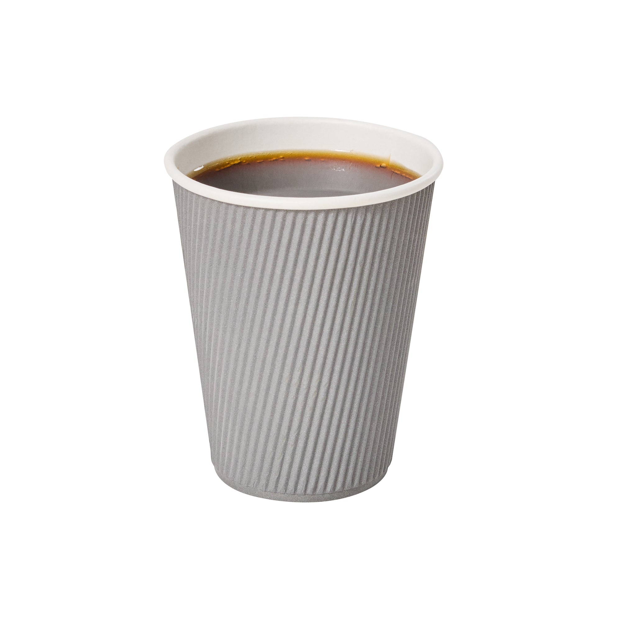 12 oz Gray Ripple Wall Paper Coffee Cups - 25 Count Box (3.5