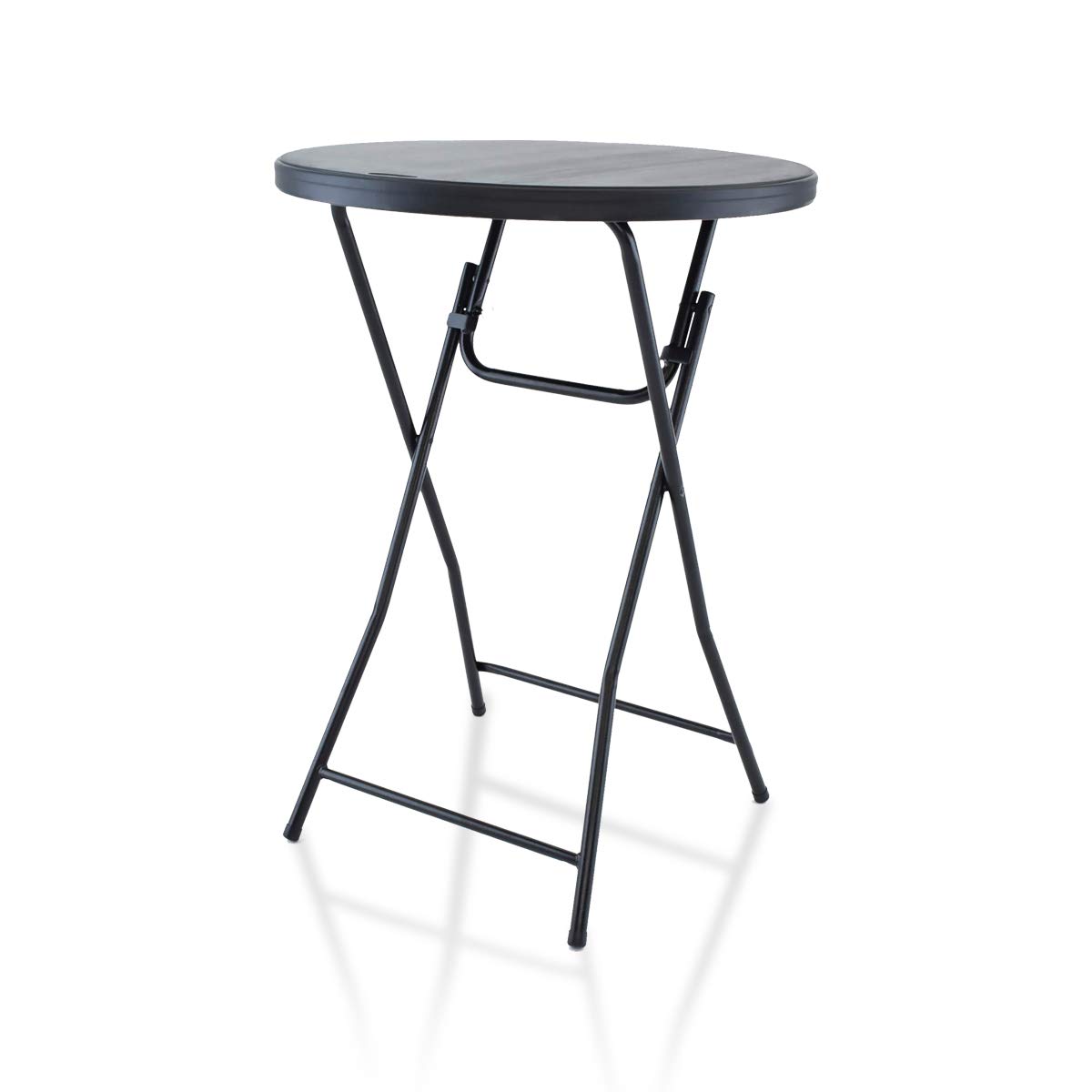 TitanPRO 32 Inch Blow Molded Plastic Folding Cocktail Table - Heavy Duty Portable Outdoor Table for Restaurant, Bar, Patio, and Backyard Parties - Premium Black Foldable Table for Events, BBQs, and Tailgating