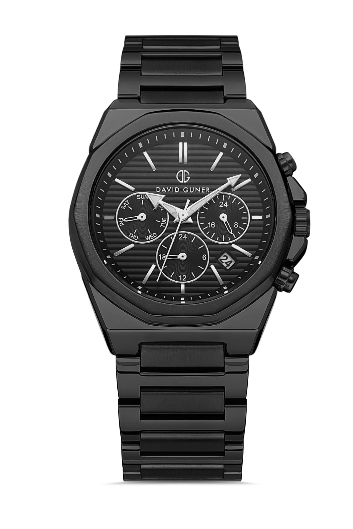 DAVID GUNER Men's Stainless Steel Watch - Analog Quartz Movement with Automatic Date - Waterproof & Elegant Design - Perfect for Business, Casual Wear & Outdoor Activities