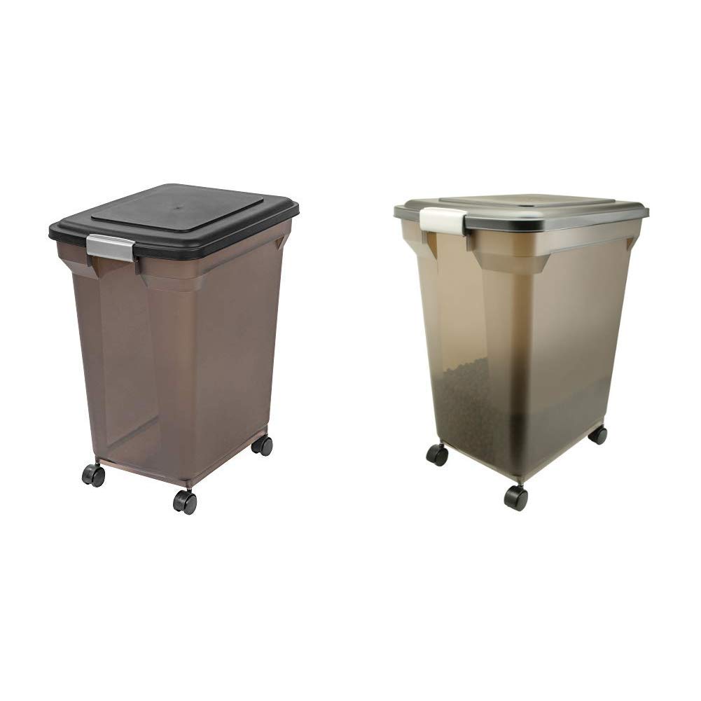 IRIS Premium Airtight Pet Food Storage Container - 55 lbs & 22 lbs - Smoke Color - Keep Pet Food Fresh - Ideal for Dog, Cat & Pet Food Storage at Home