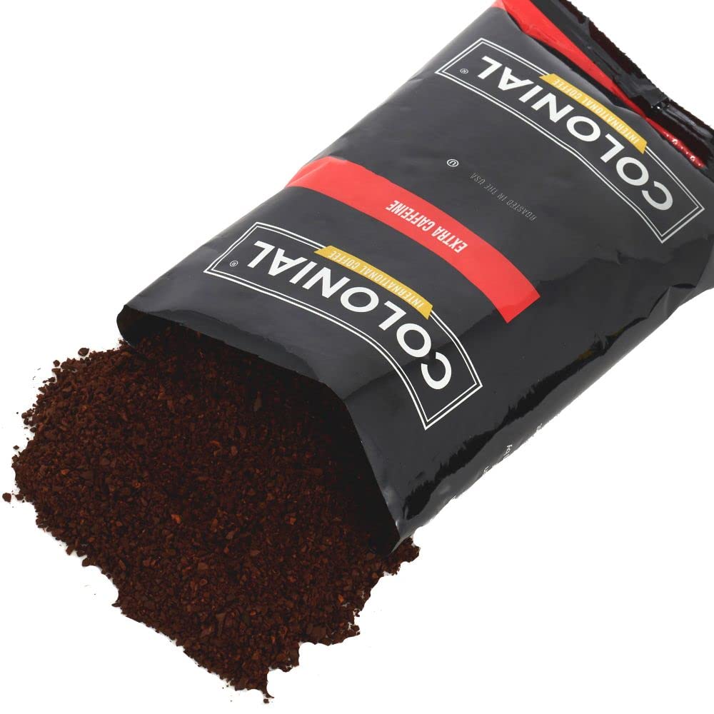 Premium Colonial Coffee Packets - 100 Single Serve Pre Ground Coffee Bags (2.5 oz Each) | High Caffeine Medium-Dark Roast Blend for Drip Coffee Makers | Perfect for Offices, Restaurants & Home Brewing