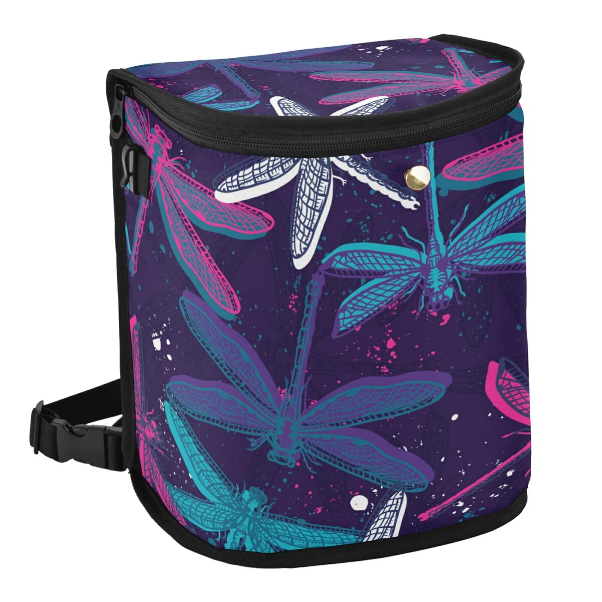 Dragonflies Hanging Car Trash Can - Leak Proof Vehicle Garbage Bin Organizer with Lid, Car Accessories for Waste Management | Perfect for Road Trips, Commuting & Keeping Your Car Clean