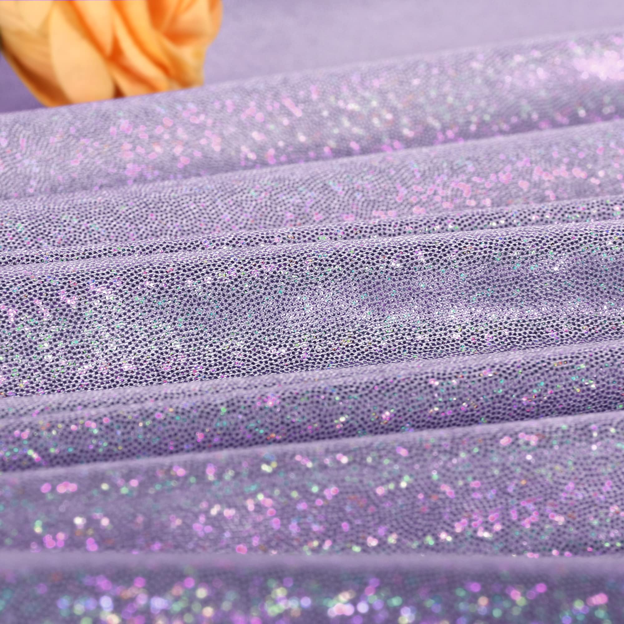 Fitable 60 Inch Round Lavender Sequin Tablecloth - Sparkle Glitter Table Cover for Wedding, Baby Shower, Birthday Party, Holiday Banquet | Elegant Cake Table Decor & Special Event Overlay