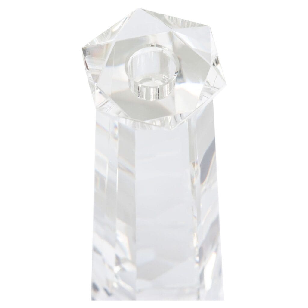 Cyan Design 11764 Faceted Clear Tall Glass Candle Holder - Elegant Home Decor for Dining Table, Wedding Centerpiece & Holiday Decorations