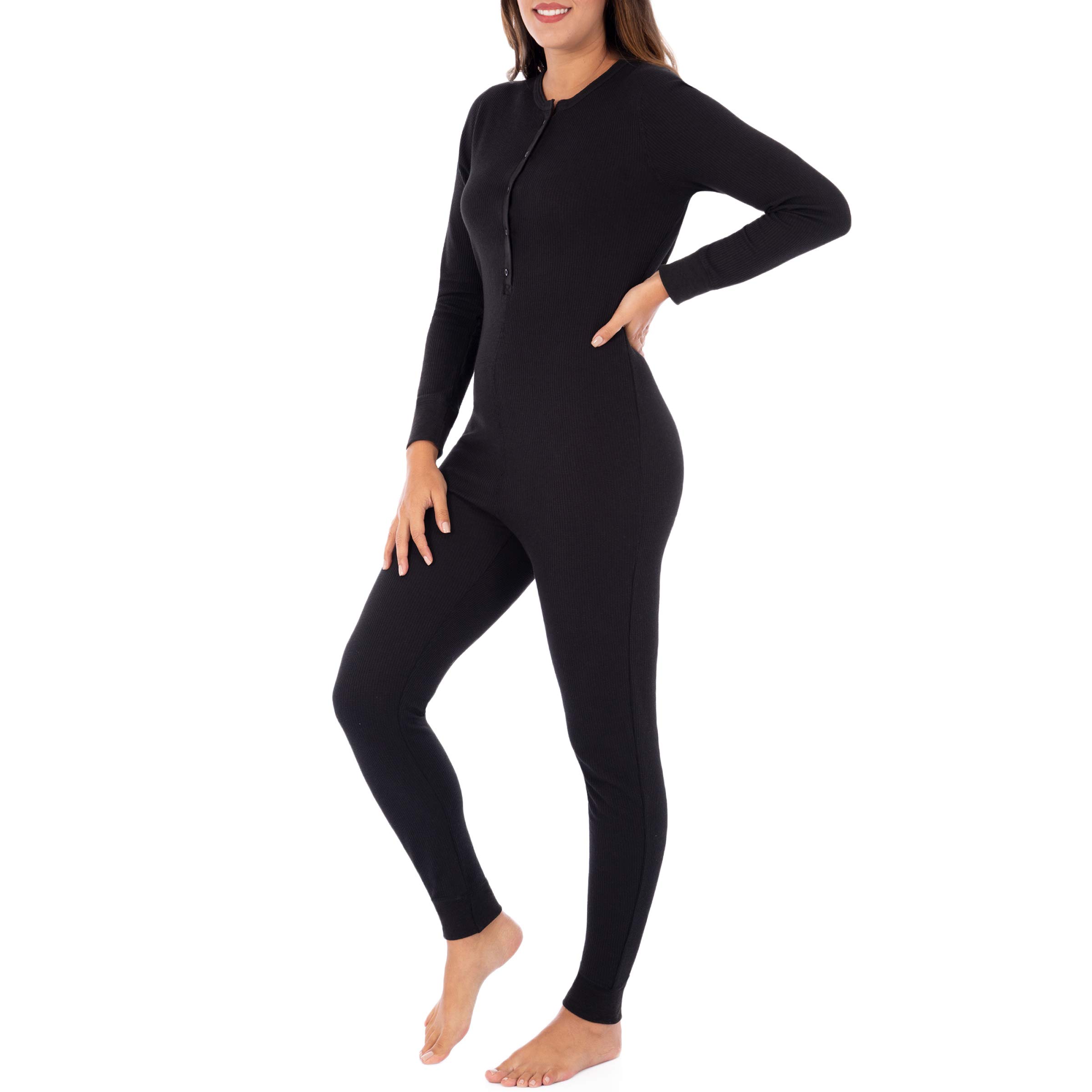 Fruit of the Loom Women's Micro Waffle Premium Thermal Union Suit - Warm Winter Underwear for Cold Weather & Outdoor Activities