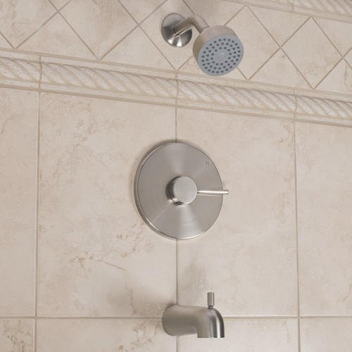 Signature Hardware 317179 Rotunda Pressure Balanced Tub and Shower Trim Kit with Single Function Showerhead - Satin Nickel Finish - Includes Rough-In Valve - Perfect for Bathroom Renovation and Modern Home Upgrades