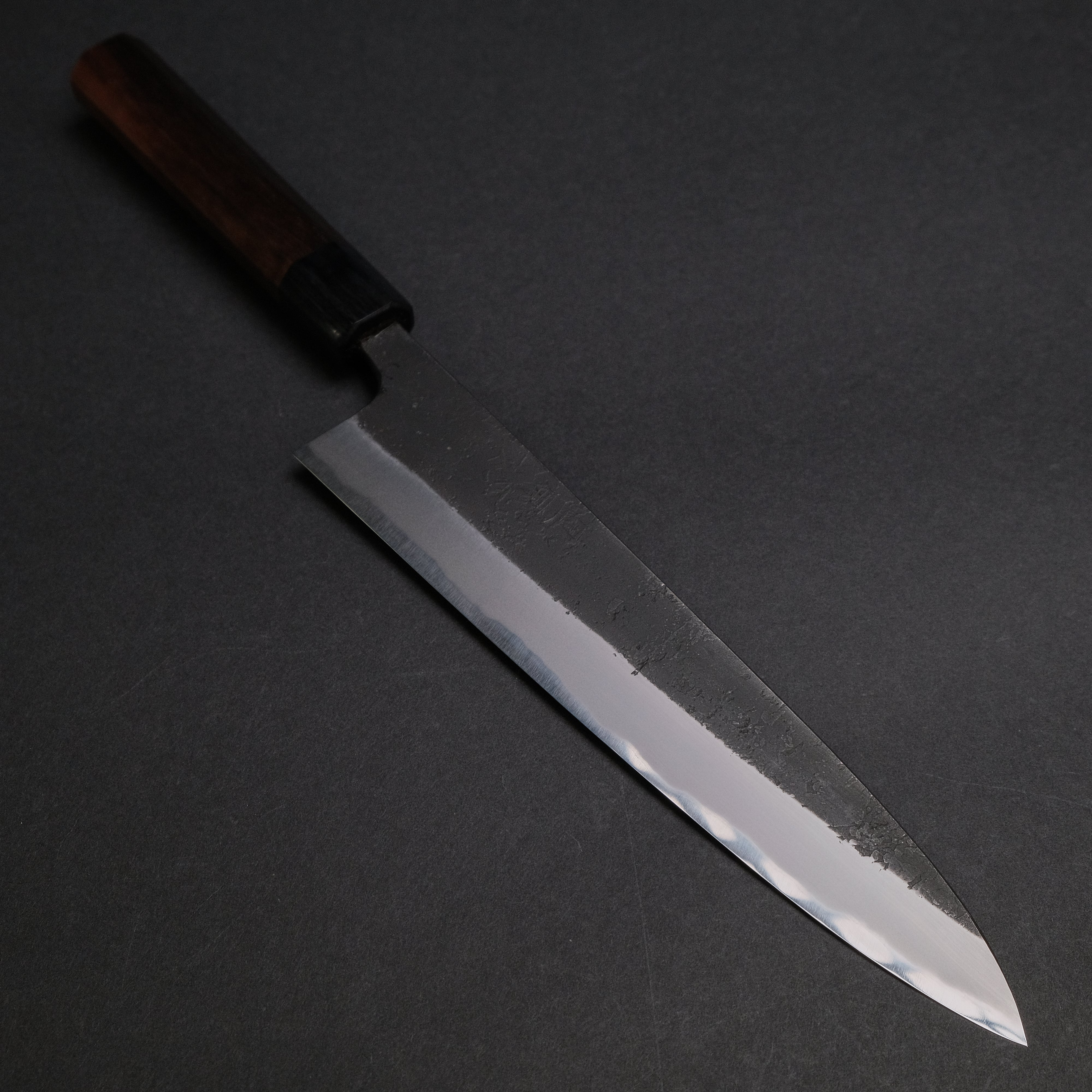 Premium Toshihiro Wakui Kurouchi Nashiji Blue #2 Gyuto 240mm Japanese Chef Knife - Handcrafted Ebony Handle - Professional Kitchen Knife for Sushi, Meat & Vegetables (Limited Discount)