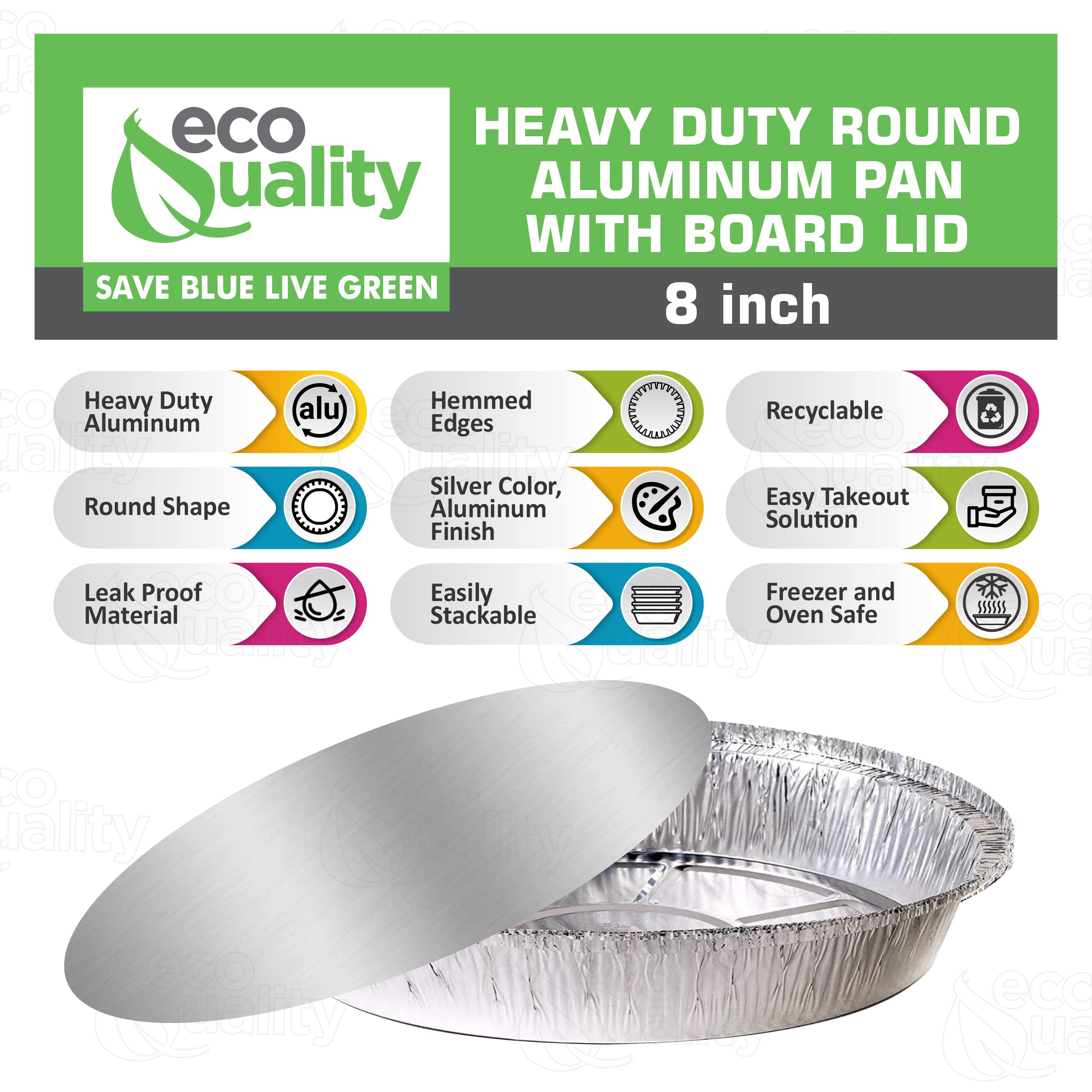 (300 Pack) 8 Inch Disposable Round Aluminum Foil Pans with Board Lids - Eco-Friendly Baking & Catering Containers for Restaurants, Parties, Meal Prep & Food Storage | Perfect for Cakes, Pies, Casseroles & Takeout Meals