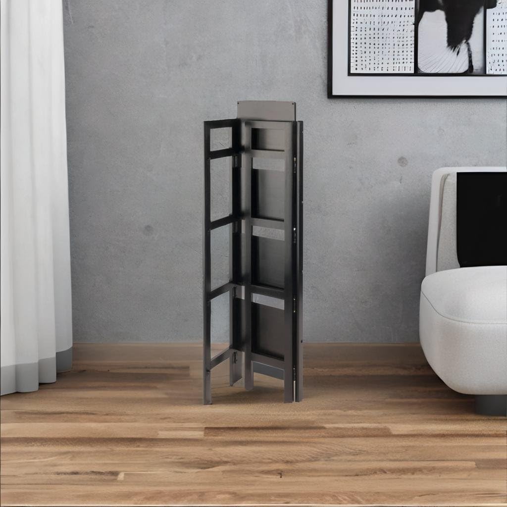 Ergode Terry Folding Bookcase - Black 5-Tier Bookshelf for Home Office, Living Room & Bedroom Storage Organizer