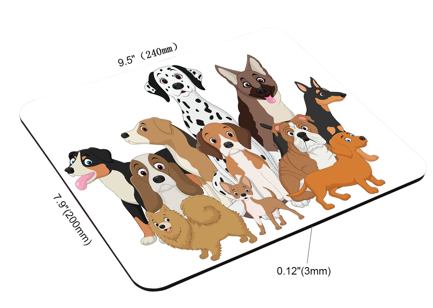 7.9 x 9.5 Inch Cute Cartoon Dog Mouse Pad - Non-Slip Rubber Base, Washable Computer Mouse Mat for Wireless Mouse - Perfect for Office, Gaming & Home Workspace