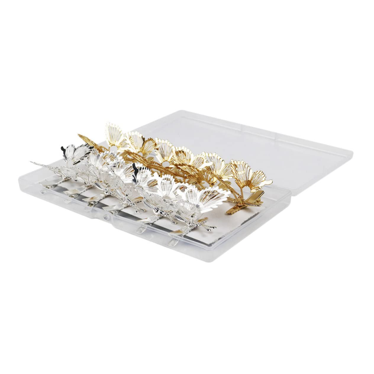 12pcs Gold Butterfly Hair Clips for Women & Girls - Cute 3D Metal Duckbill Hairpins 2000s Y2K Style Hair Accessories for School, Party, Wedding & Everyday Use