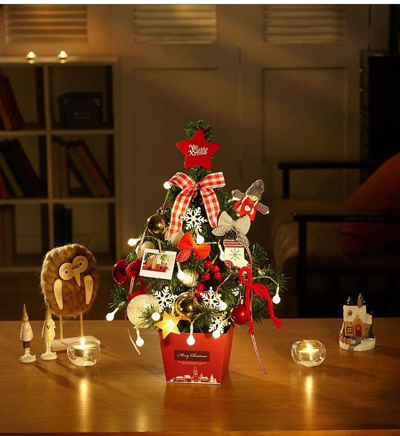 Mini Artificial Christmas Tree for Desktop - Small Holiday Decor for Table, Desk & Countertop - Perfect for Home, Office & Holiday Party Decorations