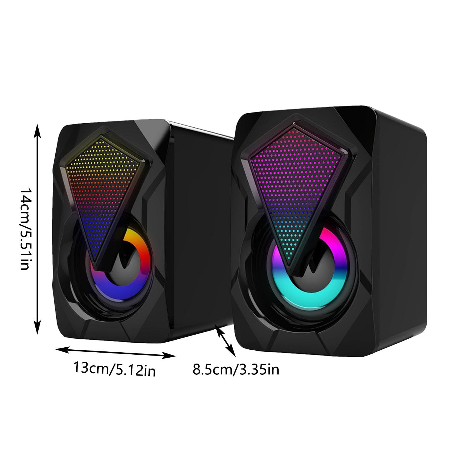 Zqkimzi Plug & Play Computer Speakers with Subwoofer, Clear Sound for PC, Laptop, Monitor - Perfect for Gaming, Music, and Home Office Setup