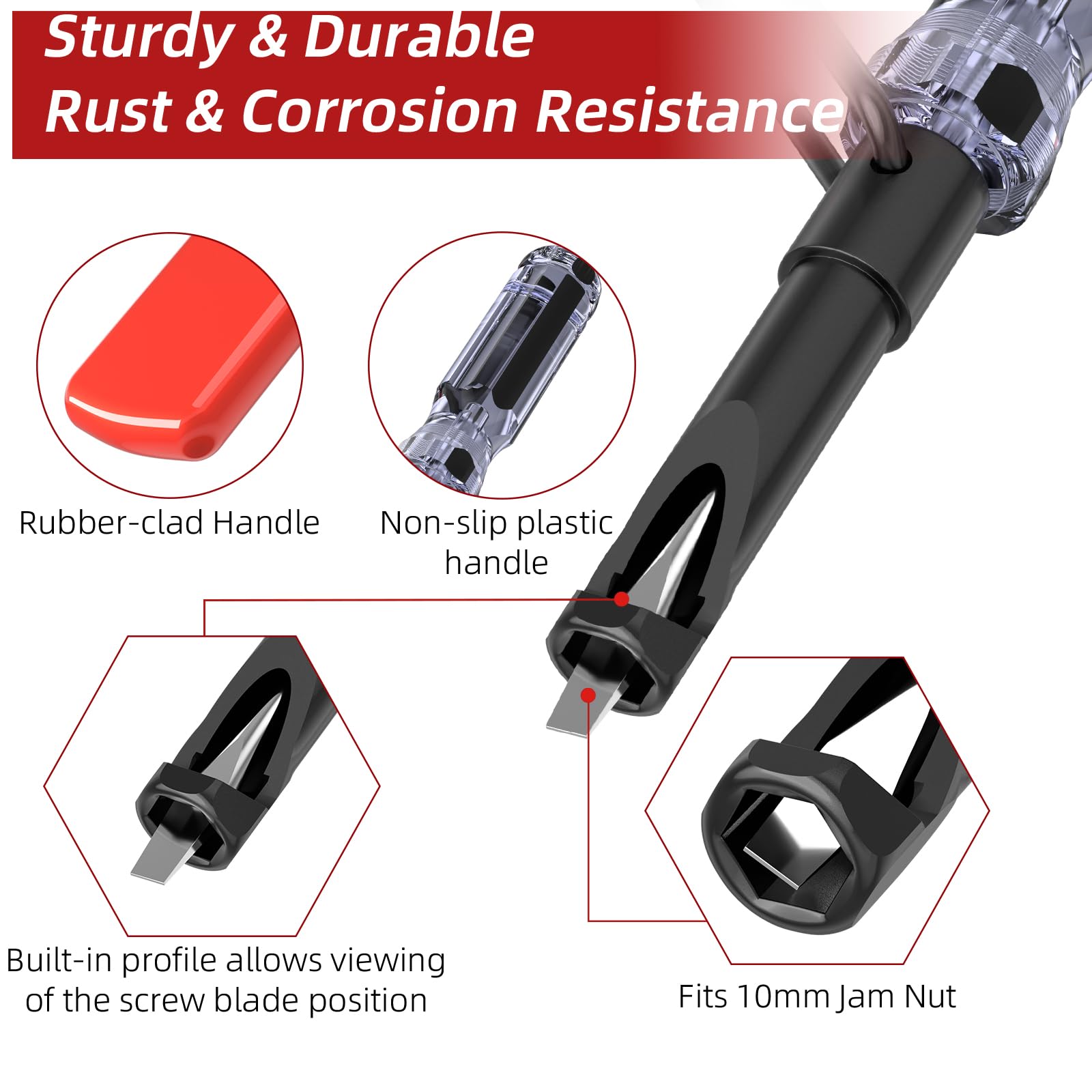 10mm Jam Nut Valve Adjustment Tool - Slotted Valve Adjusting Stud for Honda & Nissan - Valve Lapping & Grinding Tool Kit - Perfect for Motorcycle & Small Engine Maintenance