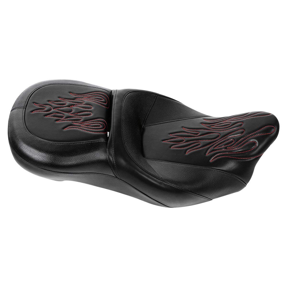 Harley Touring Seat - C.C. Rider 2-Up One-Piece Driver & Passenger Seat for Road King, Street Glide, Road Glide, Electra Glide (2009-2023 Models) | Comfortable Long-Distance Riding & Cruising Accessory