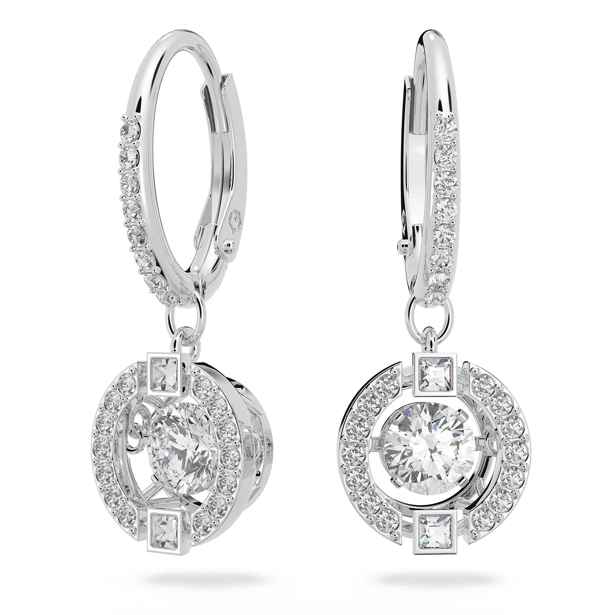 Swarovski Sparkling Dance Necklace & Earrings Set - Rhodium Plated Jewelry with Blue & Clear Crystals for Women | Perfect for Weddings, Parties & Special Occasions
