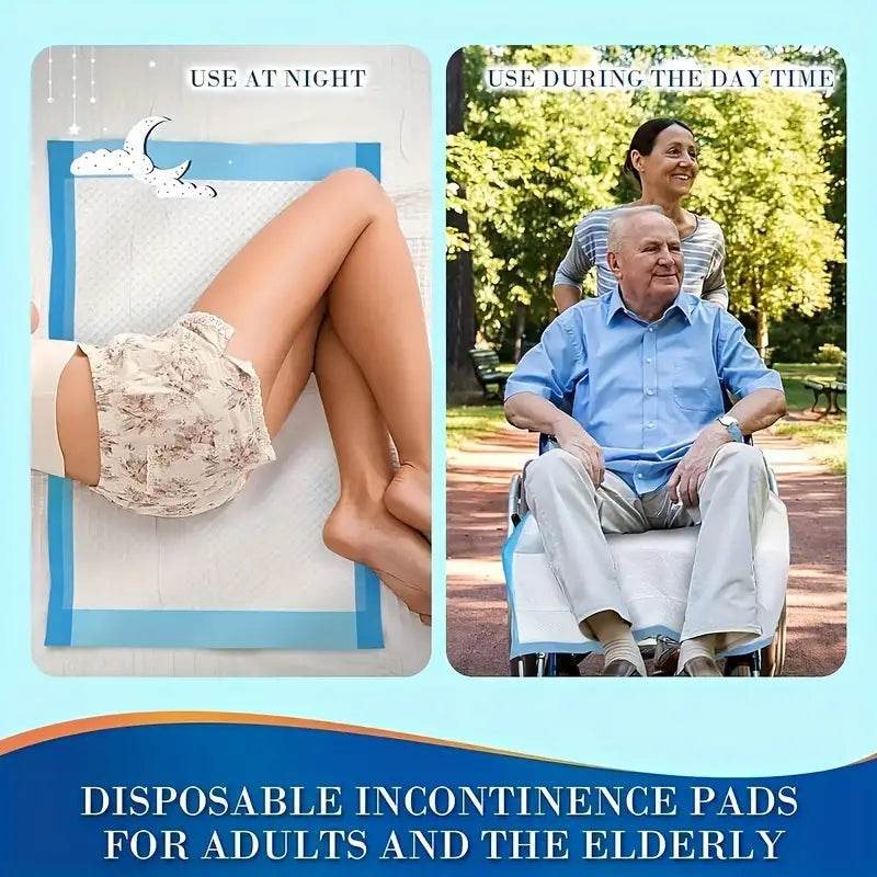 Ultra Soft Waterproof Incontinence Pads for Adults - 10 Pack Heavy Absorbency Bed Pads - Ideal for Overnight Protection, Travel & Home Care