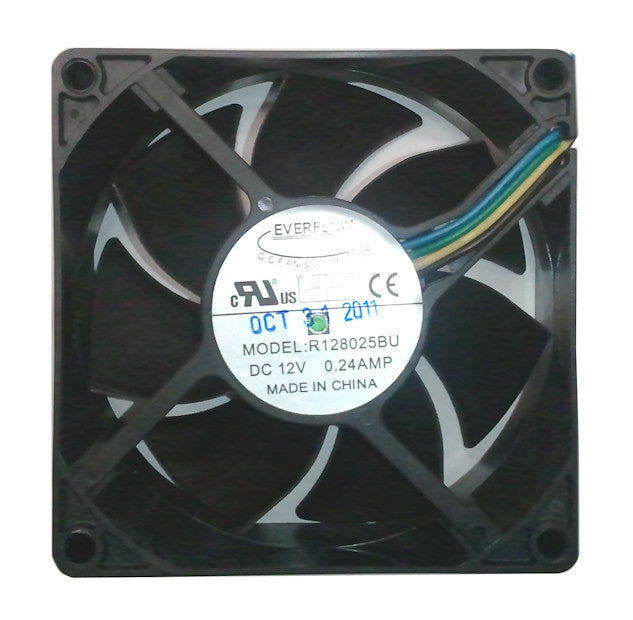 Everflow 80x80x25mm Dual Ball Bearing PWM Fan R128025BU AF - High Performance Cooling Fan for PC, Gaming Rig, Server & Electronics Cooling