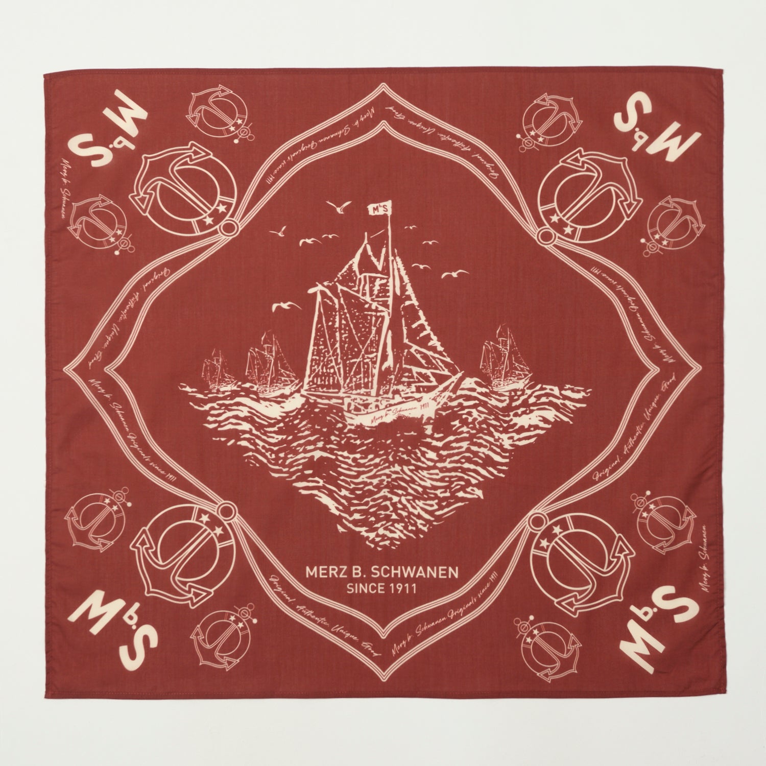 Merz b. Schwanen BANDANA01 'Good Basics' 100% Cotton Bandana Scarf - Chestnut Brown for Men & Women | Fashion Accessory, Outdoor Activities, Vintage Style