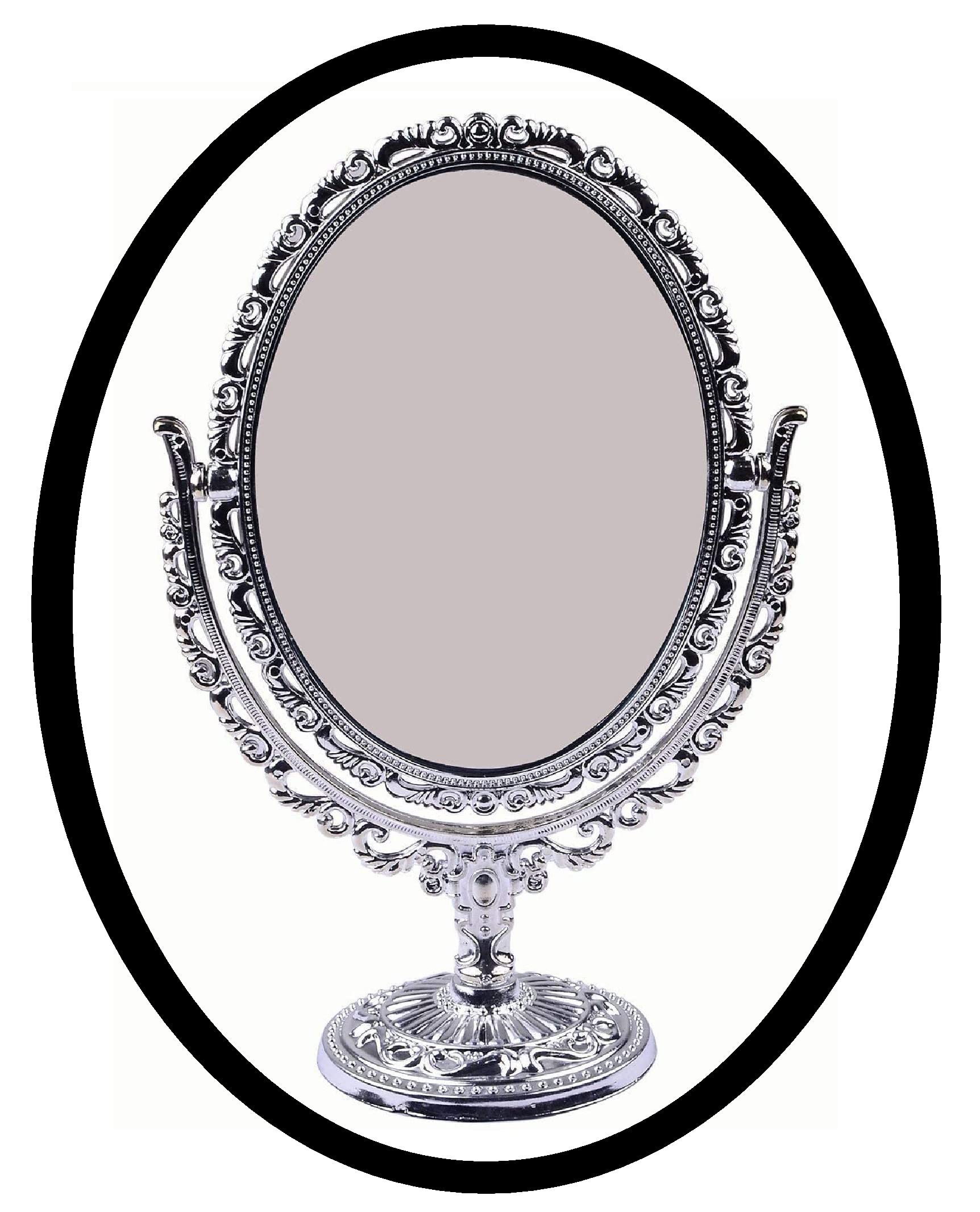 RAAYA 2-Sided Makeup Mirror with Stand - Adjustable Vanity Mirror for Dressing Table, Bedroom & Bathroom - Perfect for Makeup Application, Skincare & Hair Styling - 1 Piece
