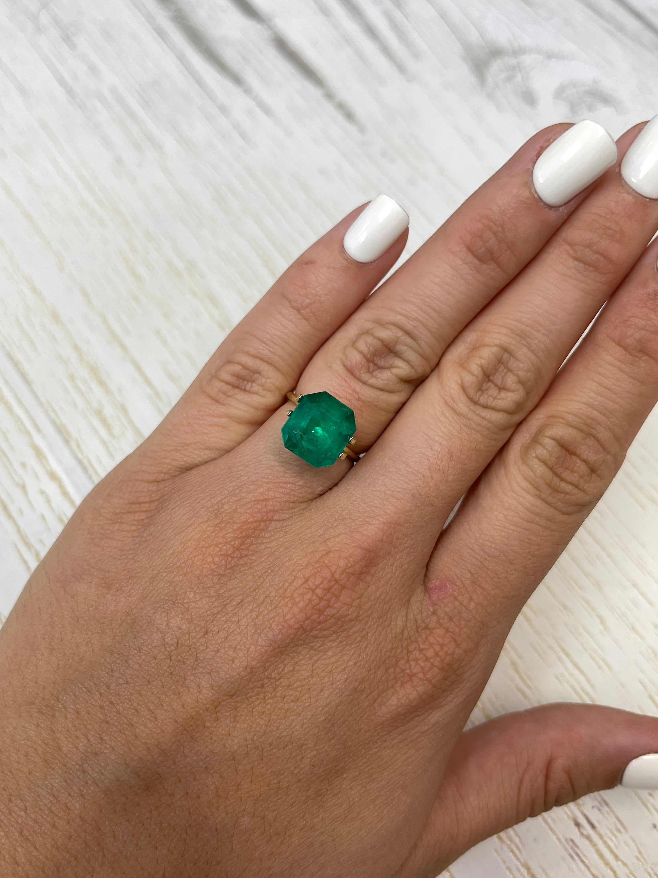 5.91 Carat 12x11mm Deep Green Natural Loose Colombian Emerald Gemstone - Emerald Cut for Jewelry Making, Engagement Rings & Luxury Gifts