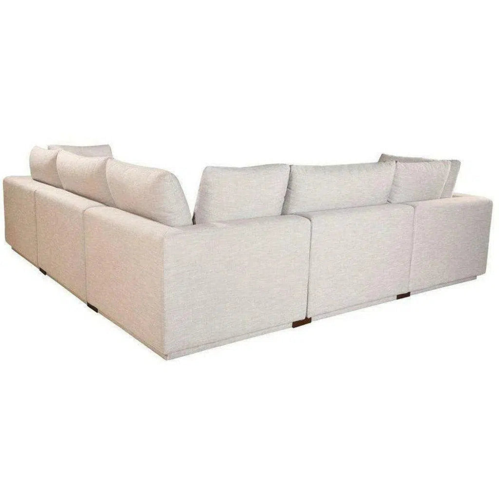 6-Piece Taupe Linen Modular Sofa Set - Modern Sectional Couch for Living Room, Lounge & Family Room - Soft Fabric Upholstered Furniture with Signature Design