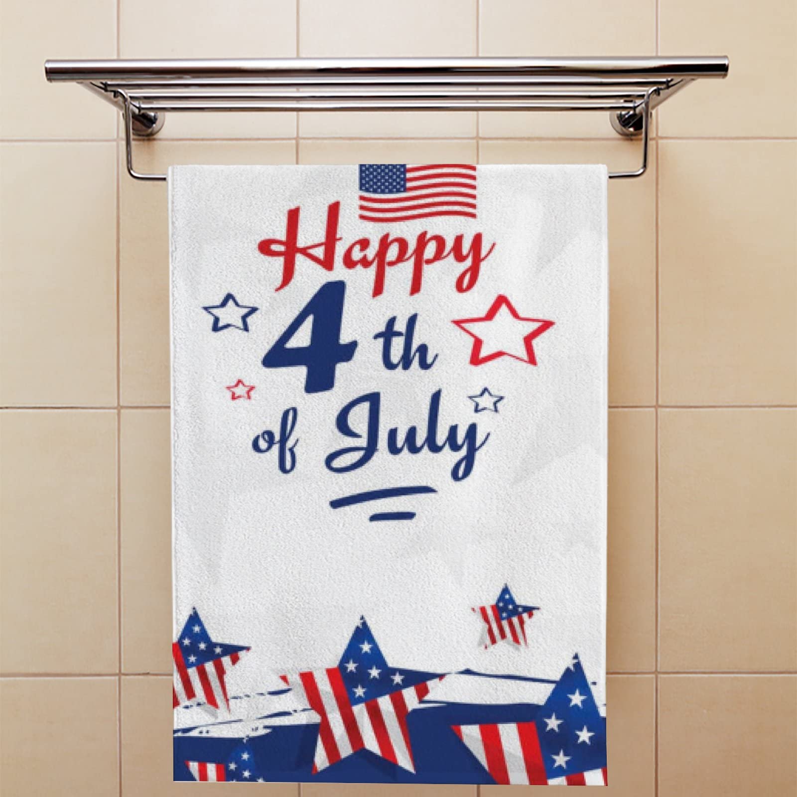 Vantaso 2-Pack Patriotic Hand Towels - Soft, Absorbent Kitchen & Bath Towels for Home, Hotel, Gym, Spa - Perfect for 4th of July Decor, Dish Drying & Hand Wiping