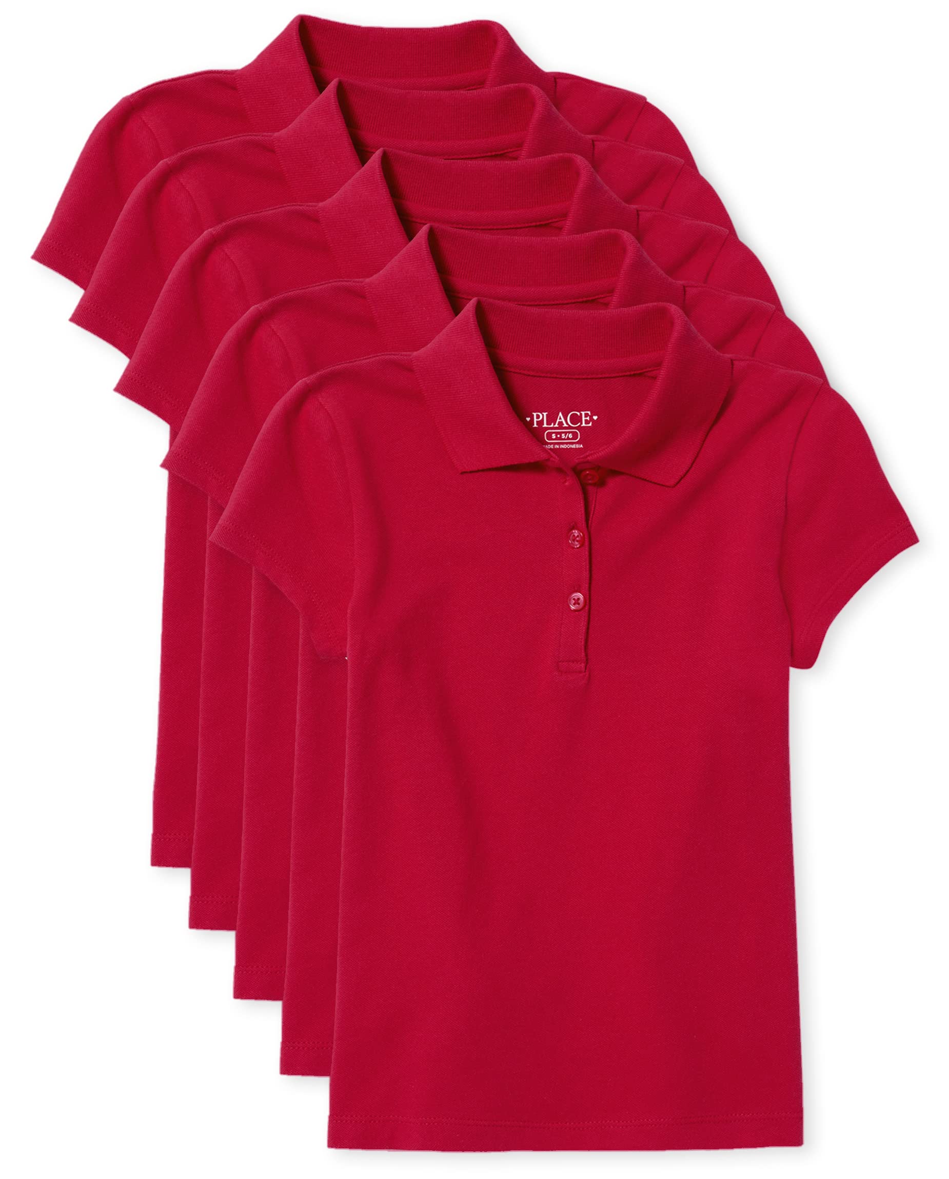 The Children's Place Girls' Short Sleeve Pique Polo Shirt - Soft Cotton Comfort for School, Play & Everyday Wear