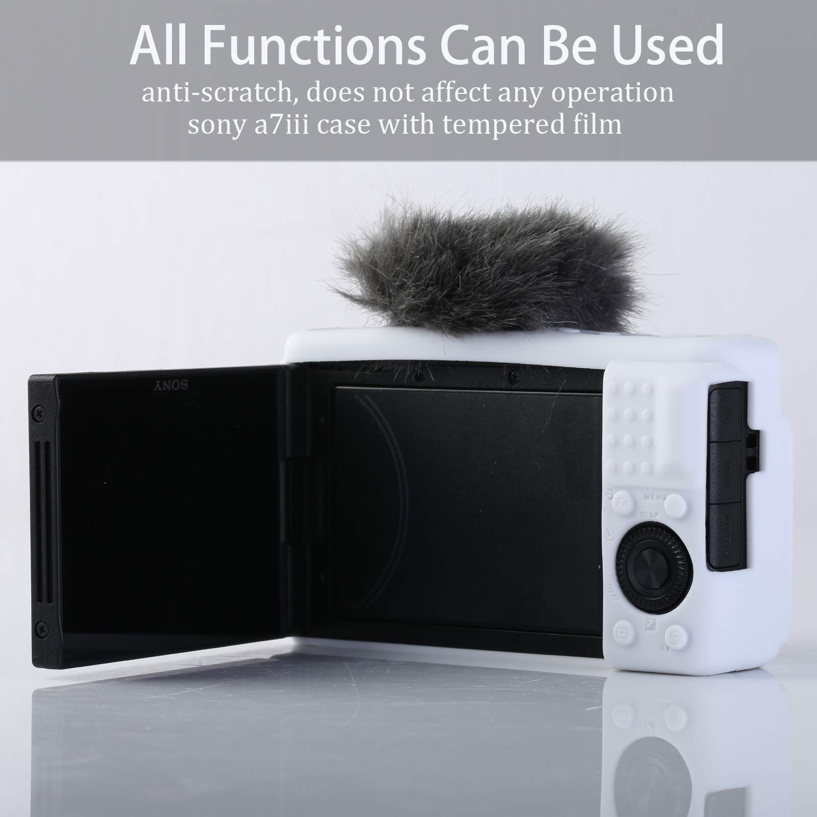 Sony ZV-1 Camera Case - Slim Fit Anti-Scratch Soft DSLR Sleeve with Screen Protector for Sony ZV1 Digital Camera (White) - Perfect for Travel, Vlogging & Everyday Protection