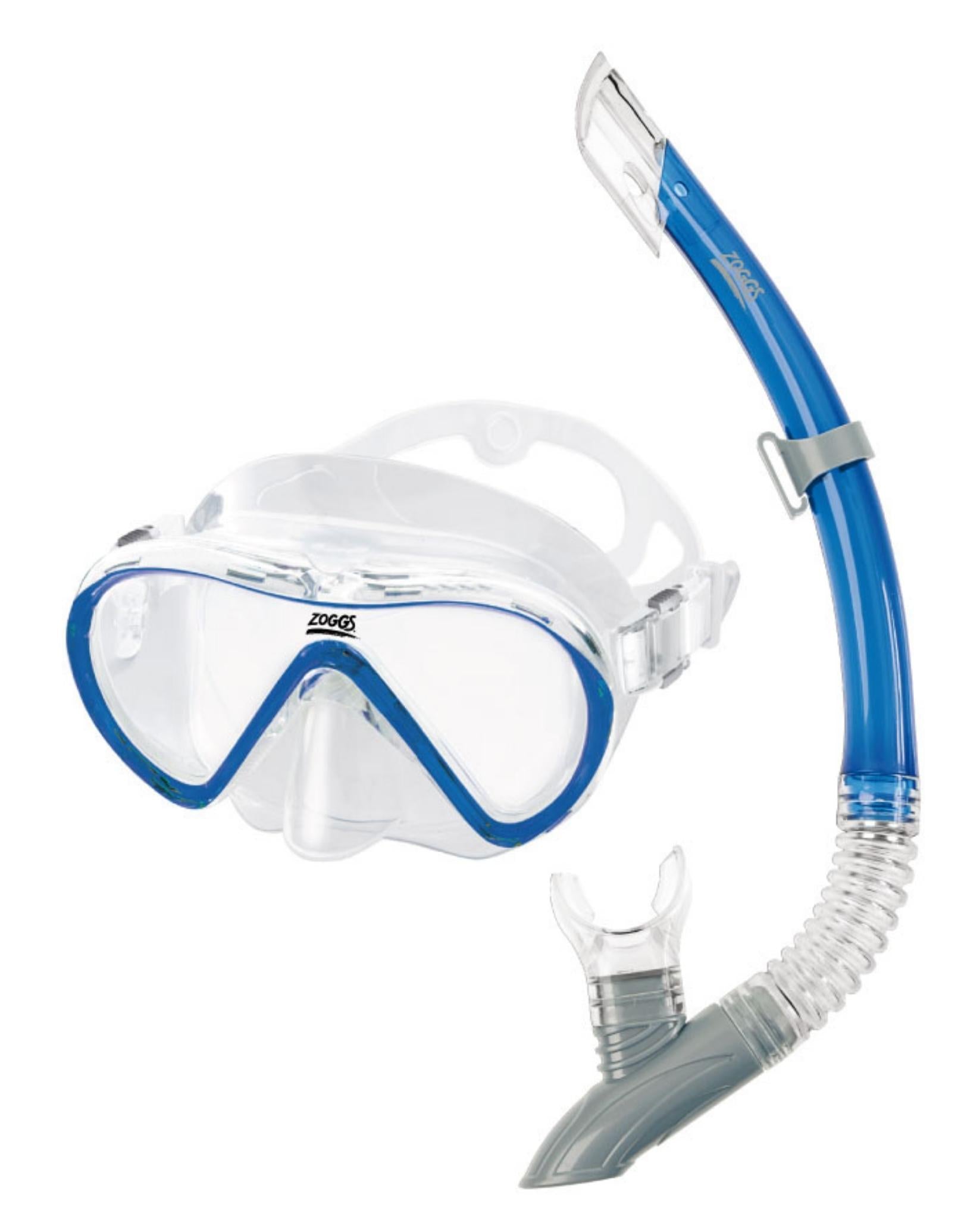 Premium Reef Explorer Snorkel Set - Clear & Blue Mask with Dry Top Snorkel - Perfect for Ocean Adventures, Snorkeling Trips & Beach Vacations
