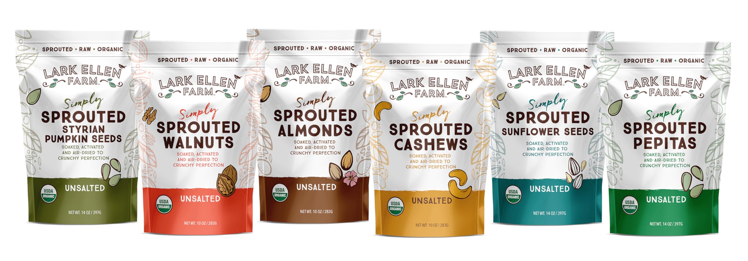Organic Sprouted Raw Walnuts, Almonds & Cashews Variety Pack - USDA Certified, Gluten-Free, Unsalted Healthy Snacks (10 oz x 3 Pack) - Perfect for On-the-Go, Keto Diet, Vegan Lifestyle & Office Snacking