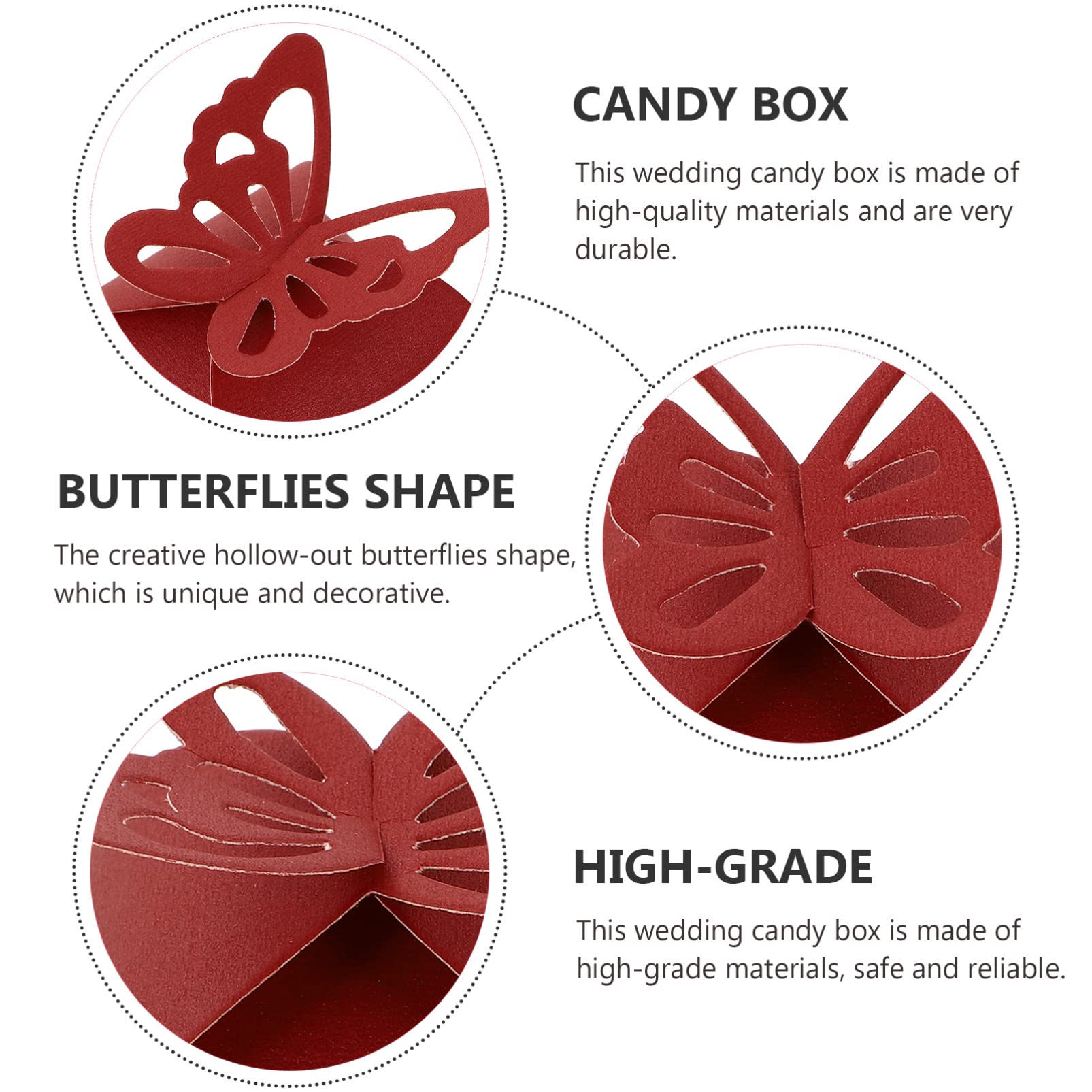 FOMIYES 50pcs Folding Candy Boxes for Wedding Favors & Gifts