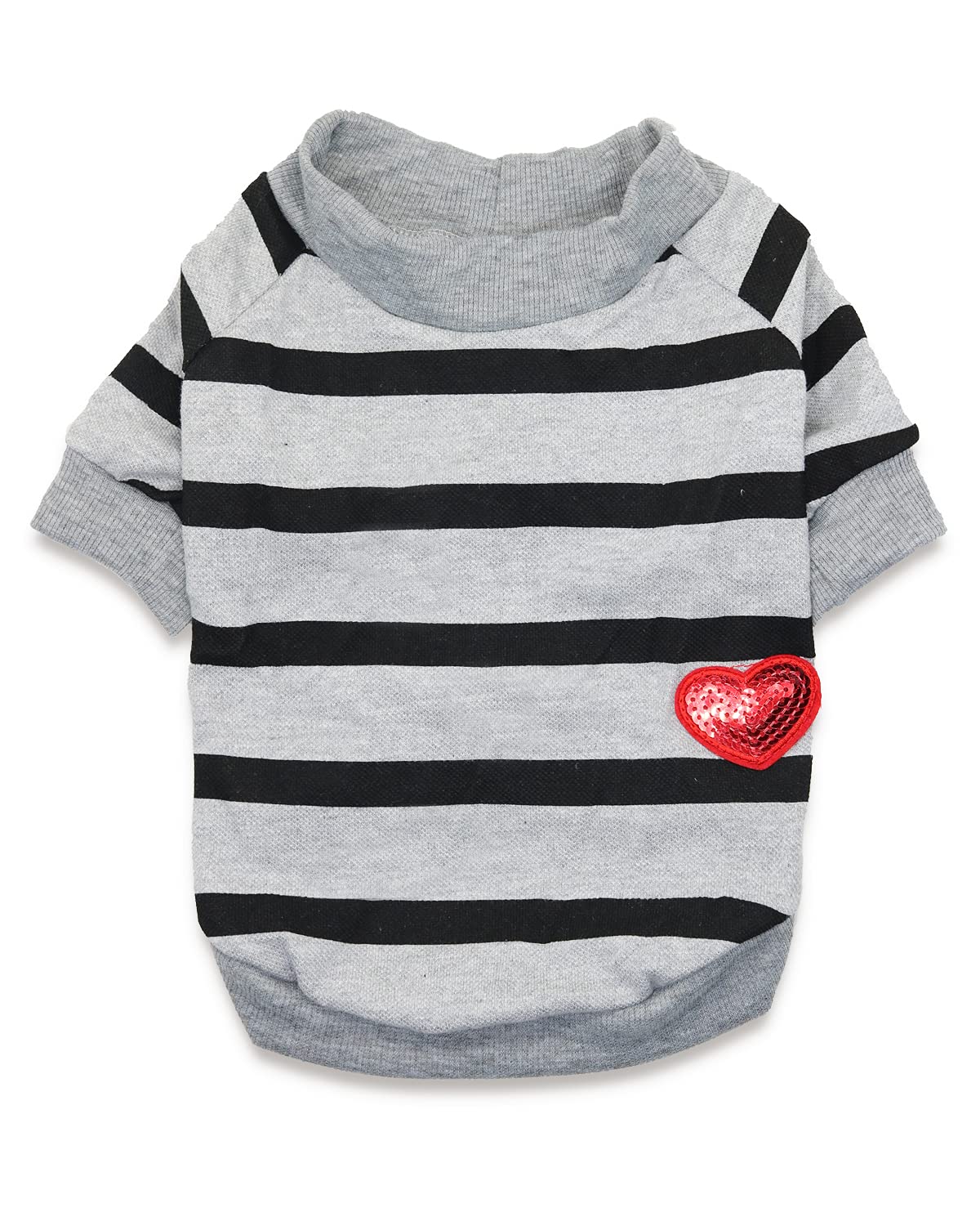 Striped Dog Shirts for Small & Medium Dogs - French Bulldog Clothes for Boys, Grey Pet Apparel | Perfect for Daily Walks, Pet Parties & Photo Shoots